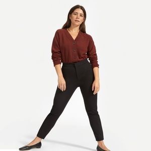 Black Everlane High Waisted Stretch Cotton Pant